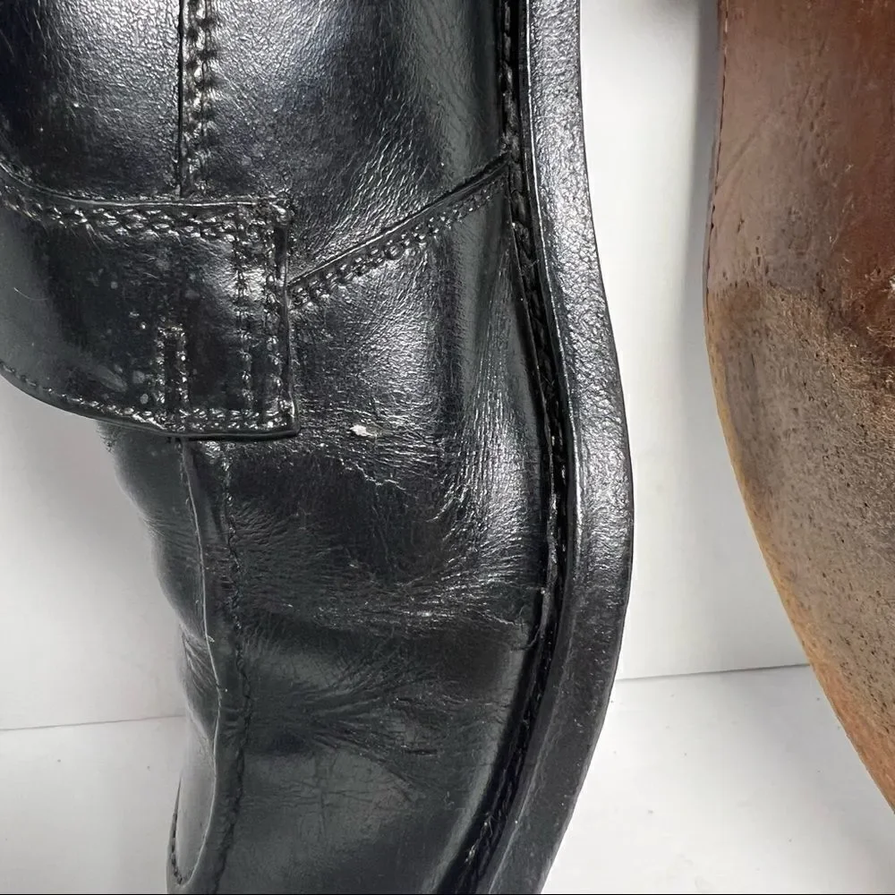 Breather Wright Derby Apron Toe Leather Black Dress Shoes Mens 10B‎